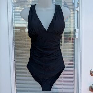 NWT Elegant Black One-Piece Swimsuit